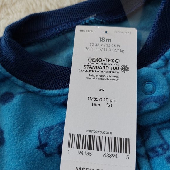 3/$20 New- Carter Baby Boys Footie Pajamas - Picture 12 of 13